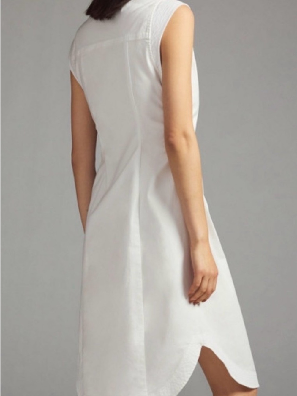Anthropologie Pilcro White Sleeveless Button-Down Cotton Blend Dress size M - Picture 2 of 9